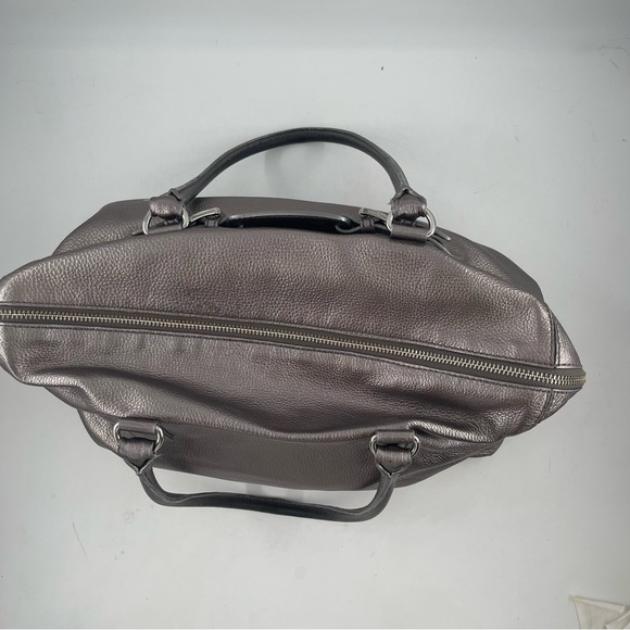 Michael Kors Hamilton Weekender Extra Large Gorgeous Pewter Pebbled Leather Bag - Picture 6 of 16